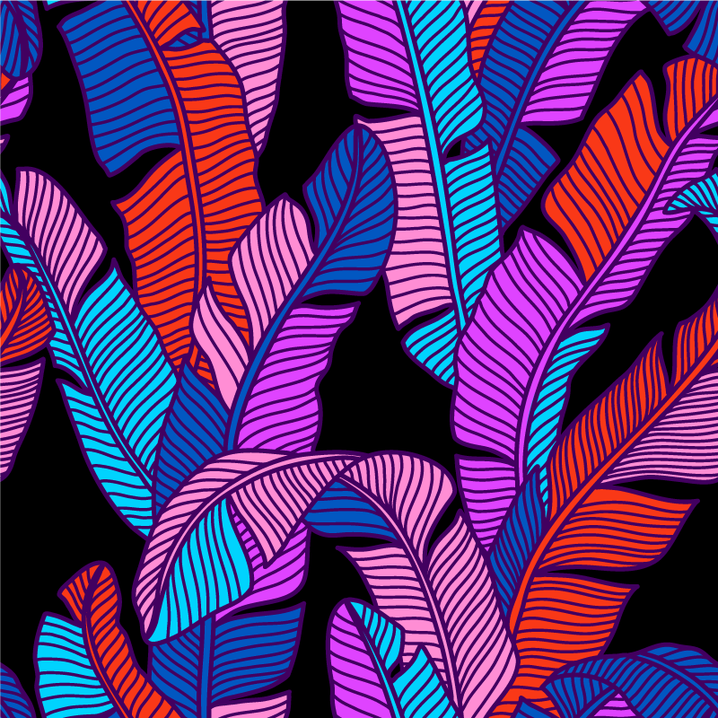 Eloisia lehtikuvioita kukka vinyylimatto - Tenstickers