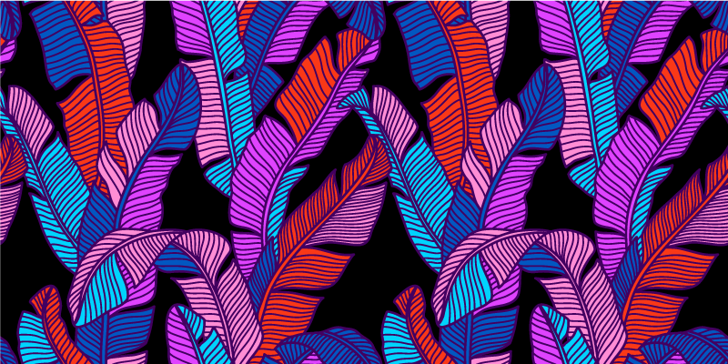 Värikäs trooppinen kasvillisuusluonto vinyylimatto - Tenstickers