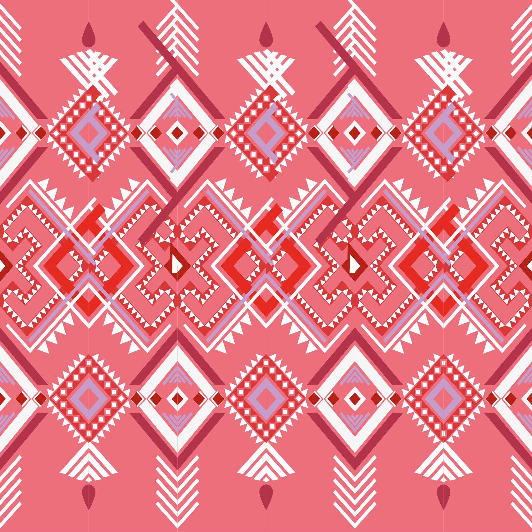 Heimojen kuvio mosaiikki etninen vinyylimatto - Tenstickers