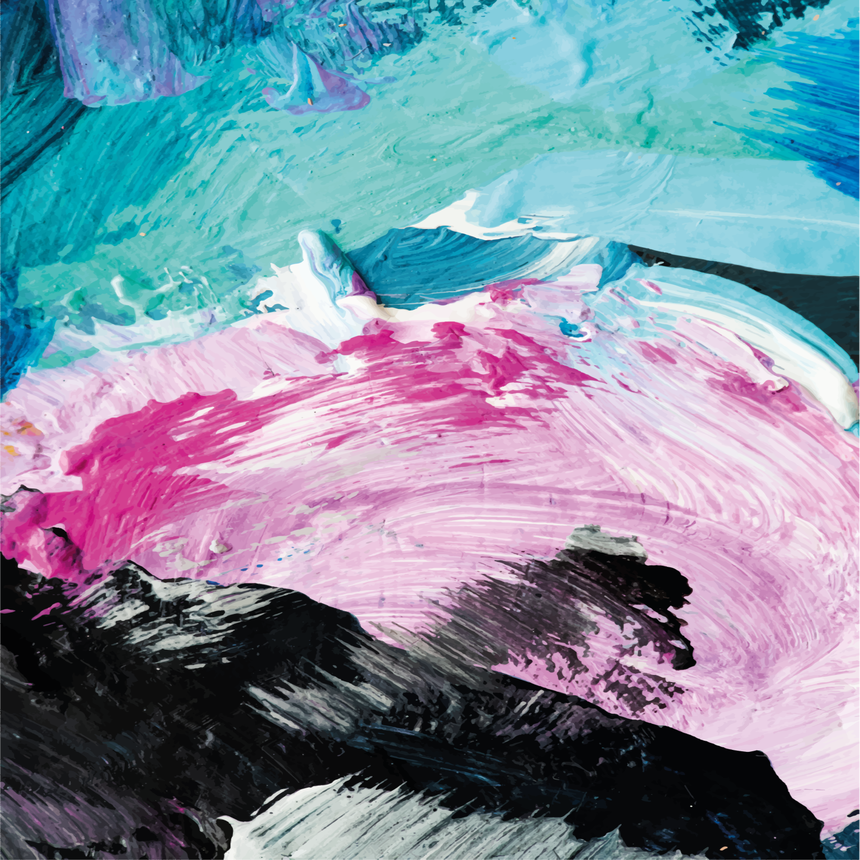 Abstrakti väriräjähdys vinyylimatto - Tenstickers