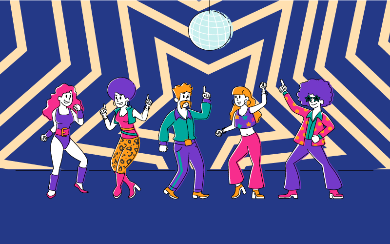 Diskotanssibileet vinyylimatto - Tenstickers