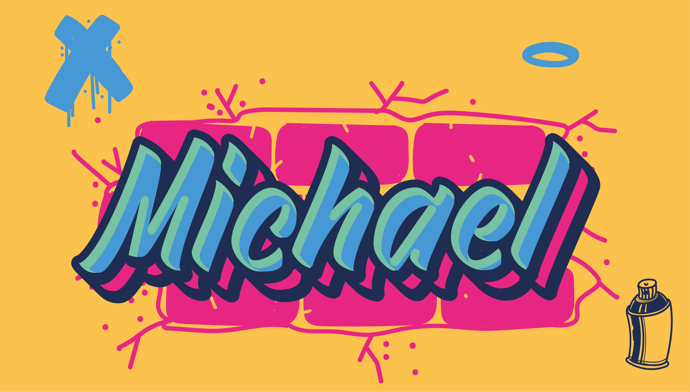 Graffitin mukautettu nimi vinyylimatto - Tenstickers