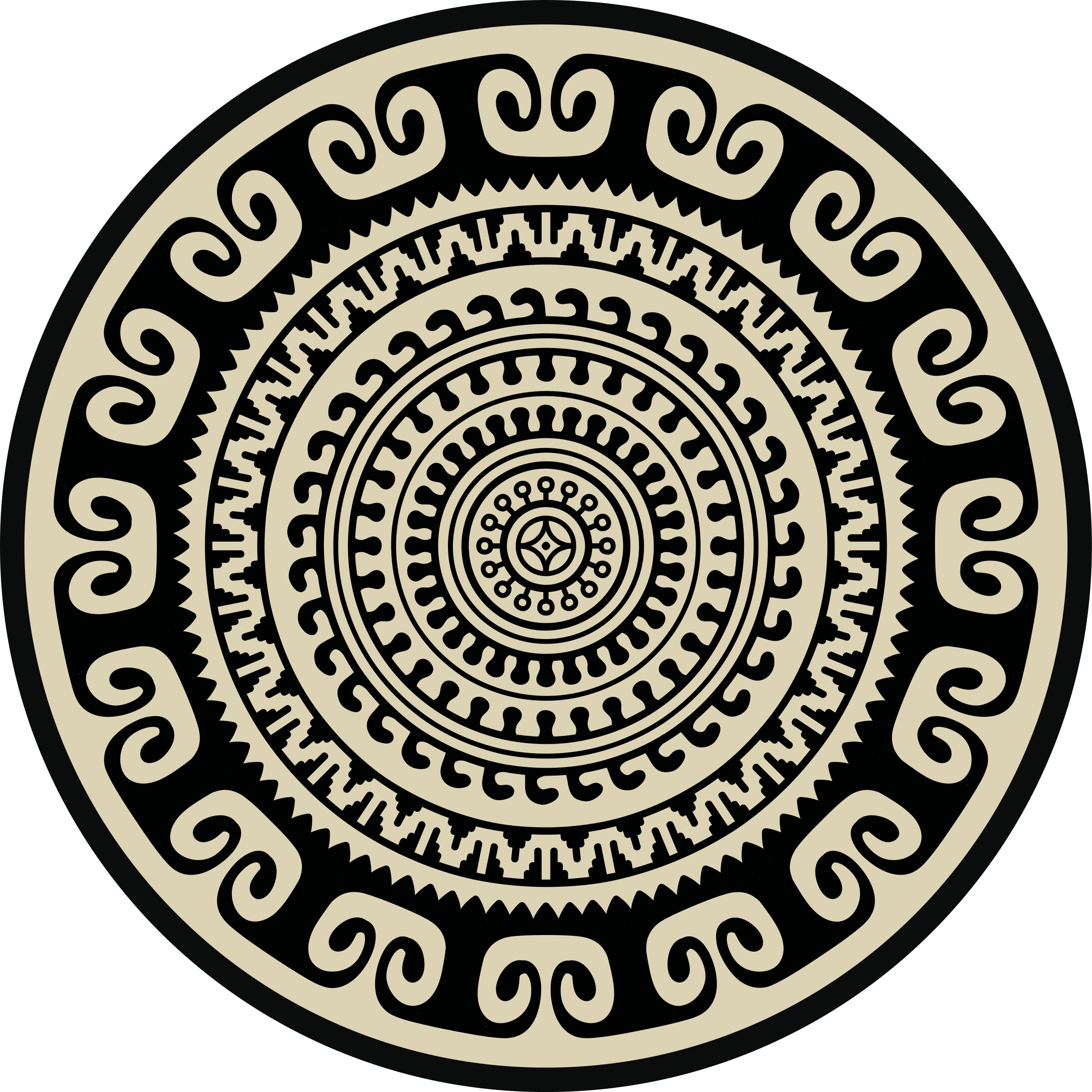 Klassinen pyöreä kuvio mandala vinyylimatto - Tenstickers