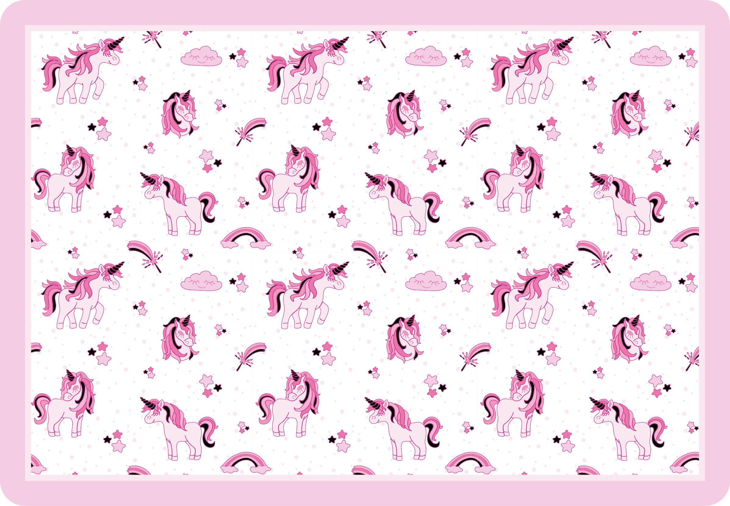 Yksisarvisen fantasiamaailma lastenhuone vinyylimatto - Tenstickers