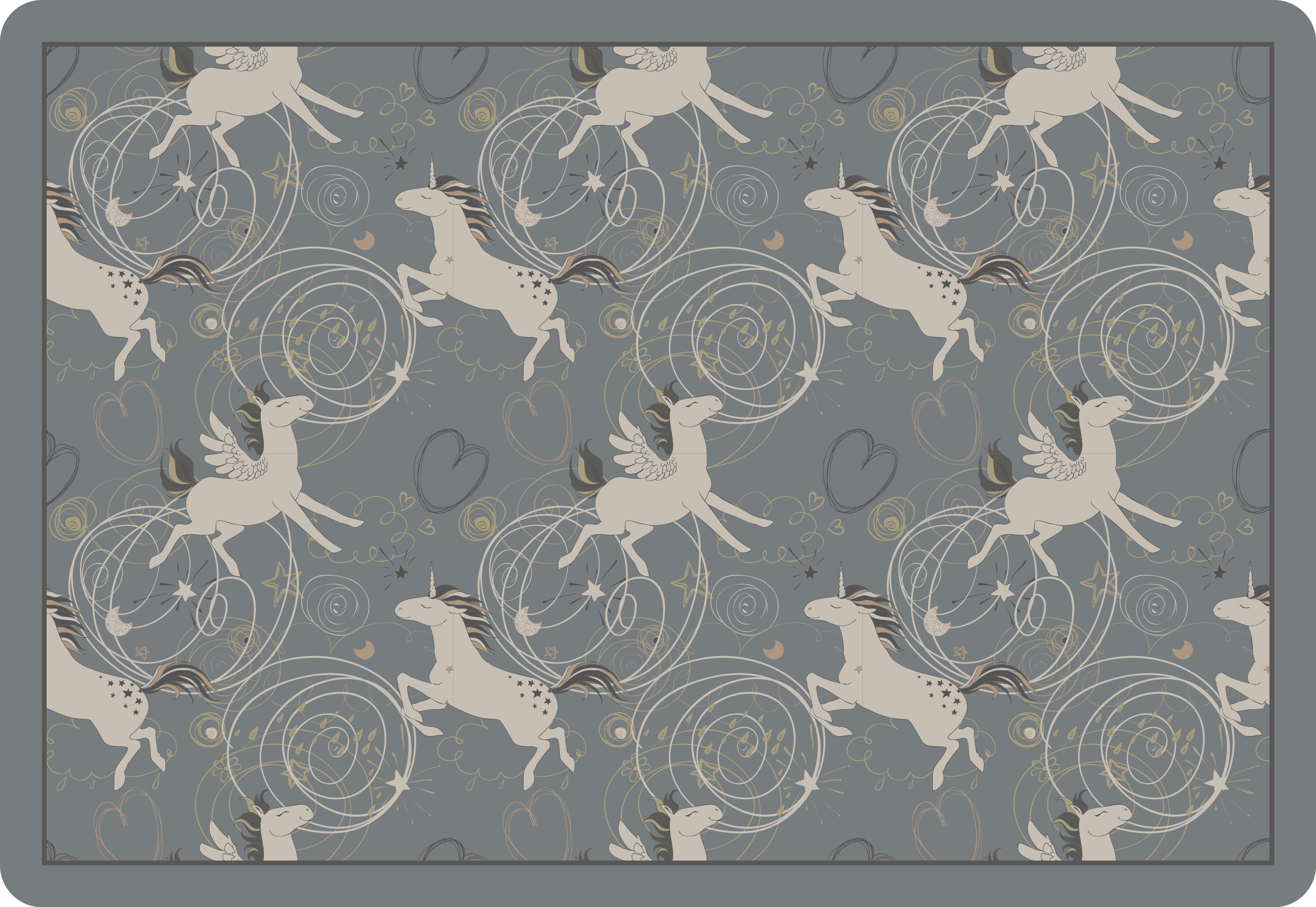 Oikukas yksisarvisten muotoilu lastenhuone vinyylimatto - Tenstickers