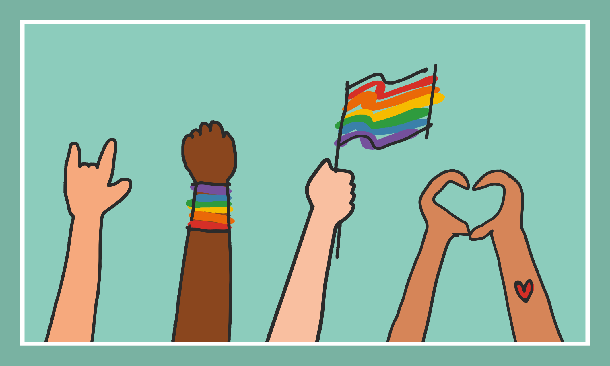 Monipuoliset kädet ylös vinyylimatto - Tenstickers