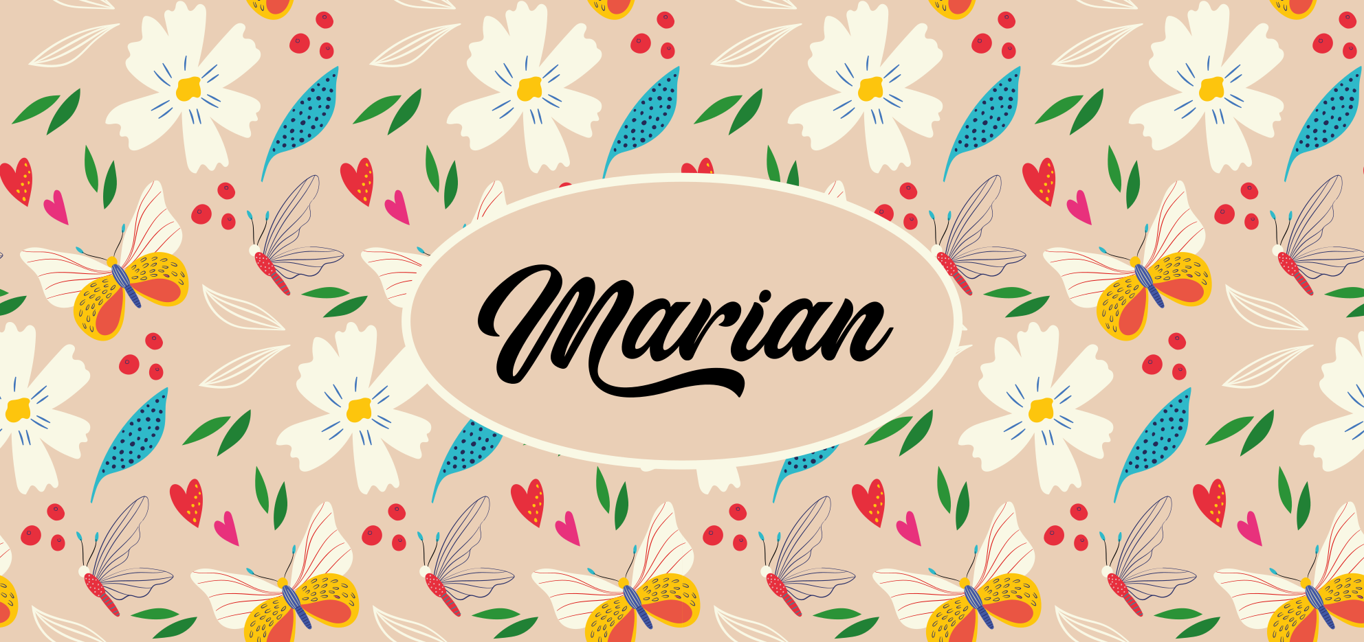 Mukautettu beige kukkakuvio Vinyylimatto makuuhuoneeseen - Tenstickers