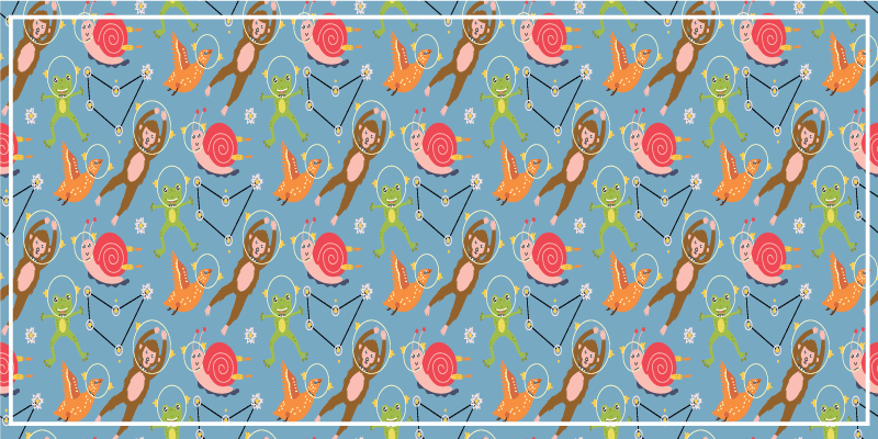 Värikkäitä avaruusolentoja vinyylimatto - Tenstickers