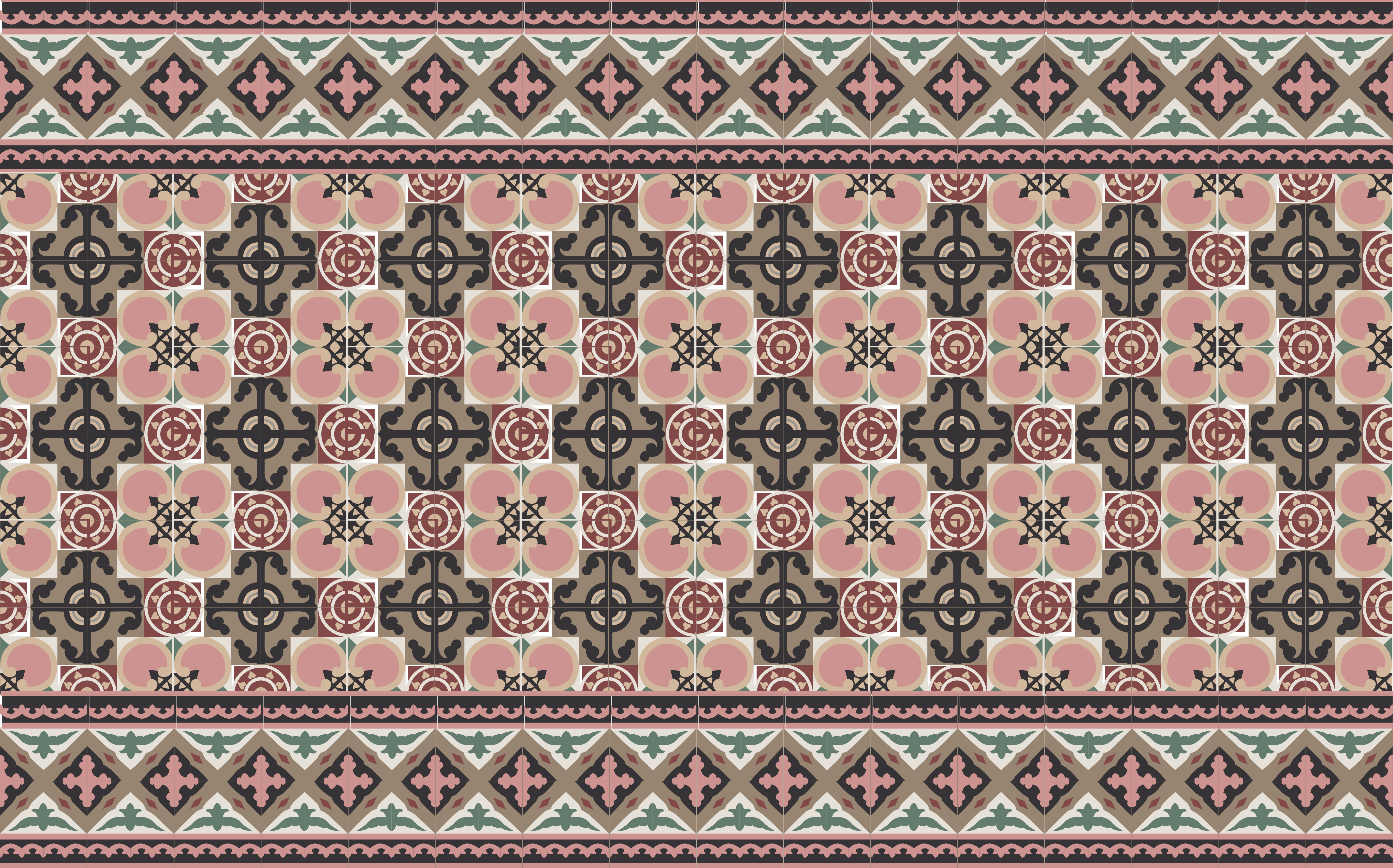 Retro kasvitieteellinen aihe keittiön vinyylimatto - Tenstickers