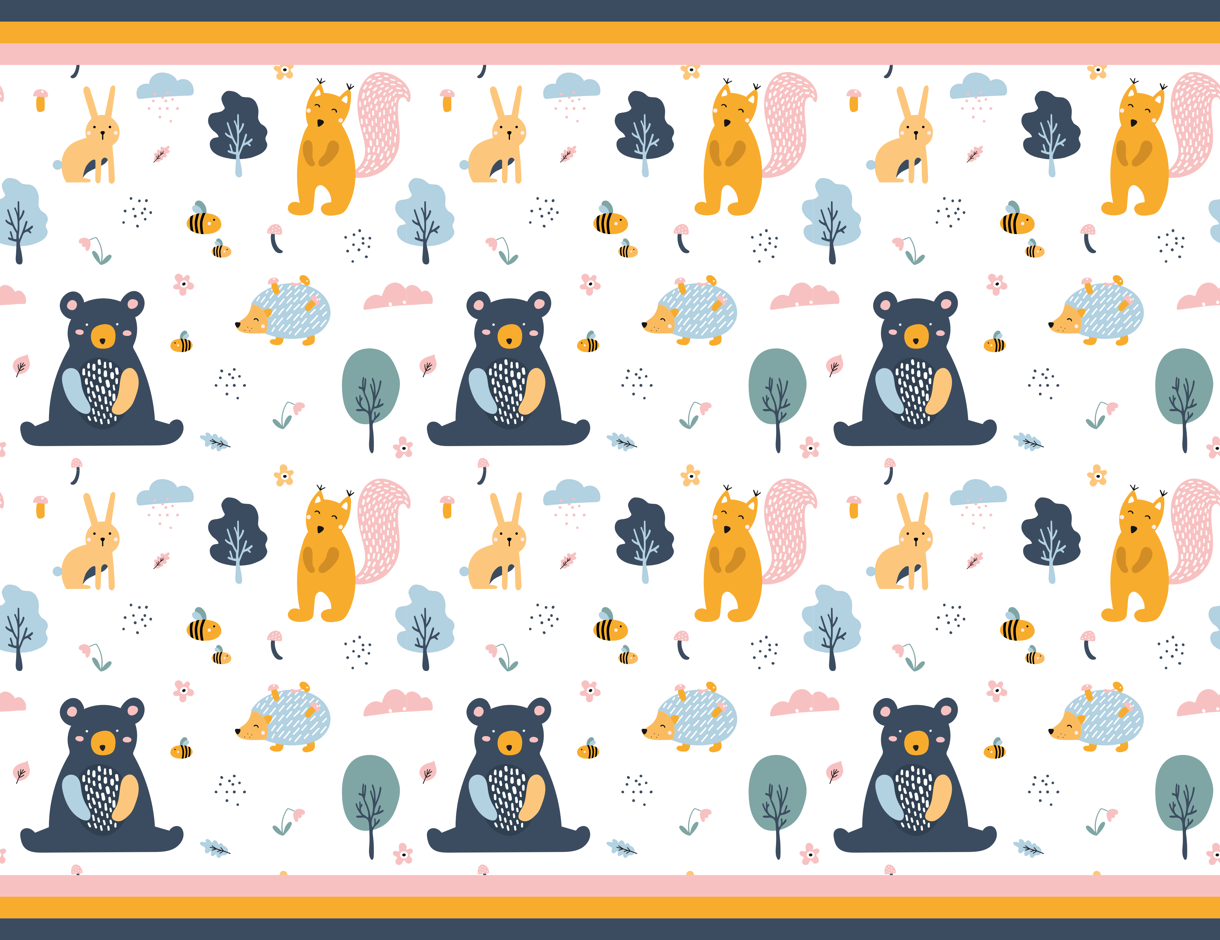 Skandinaavisen metsän ystävät lastenhuone vinyylimatto - Tenstickers