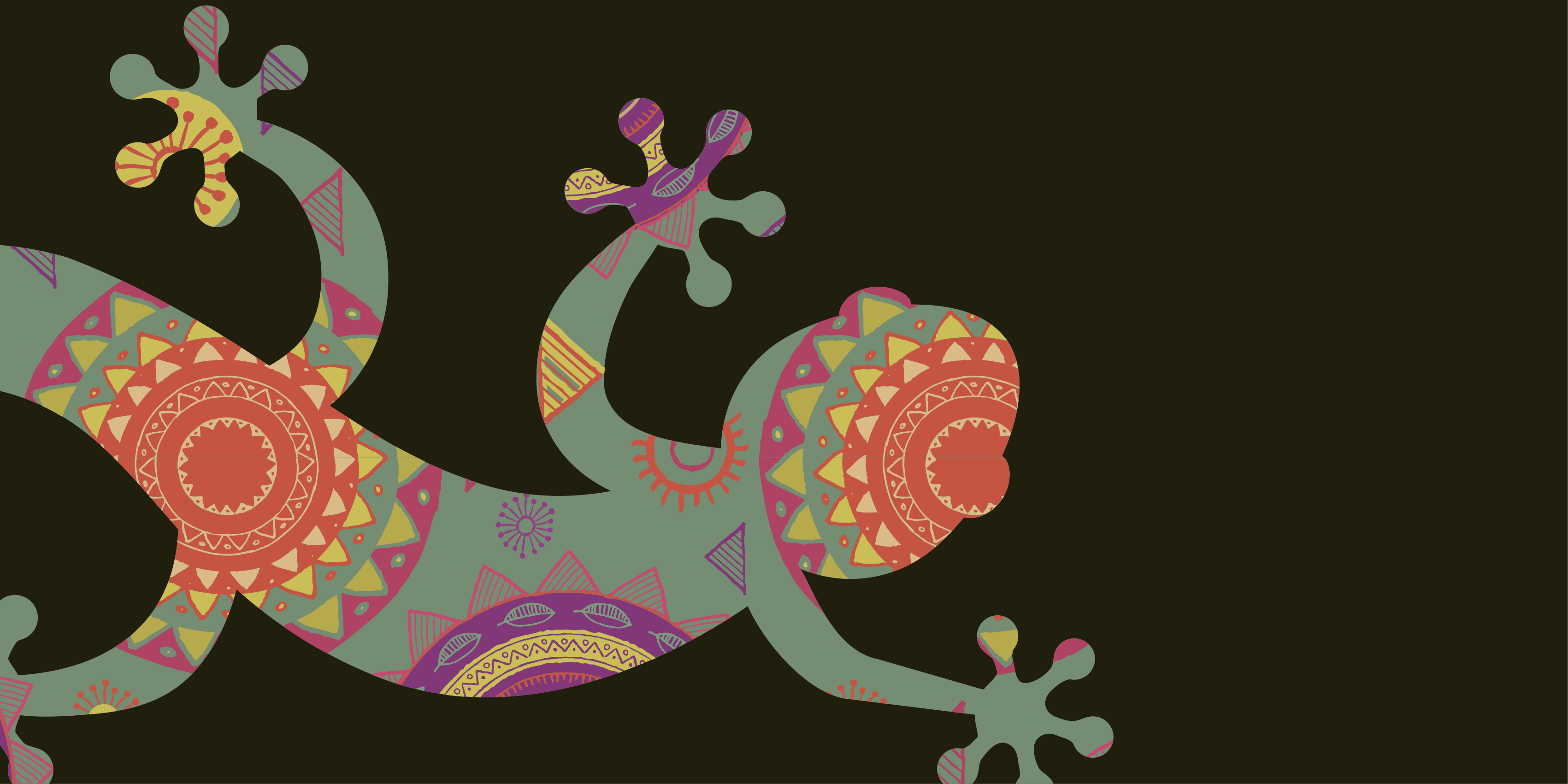 Värikäs geometrinen lisko mandala vinyylimatto - Tenstickers