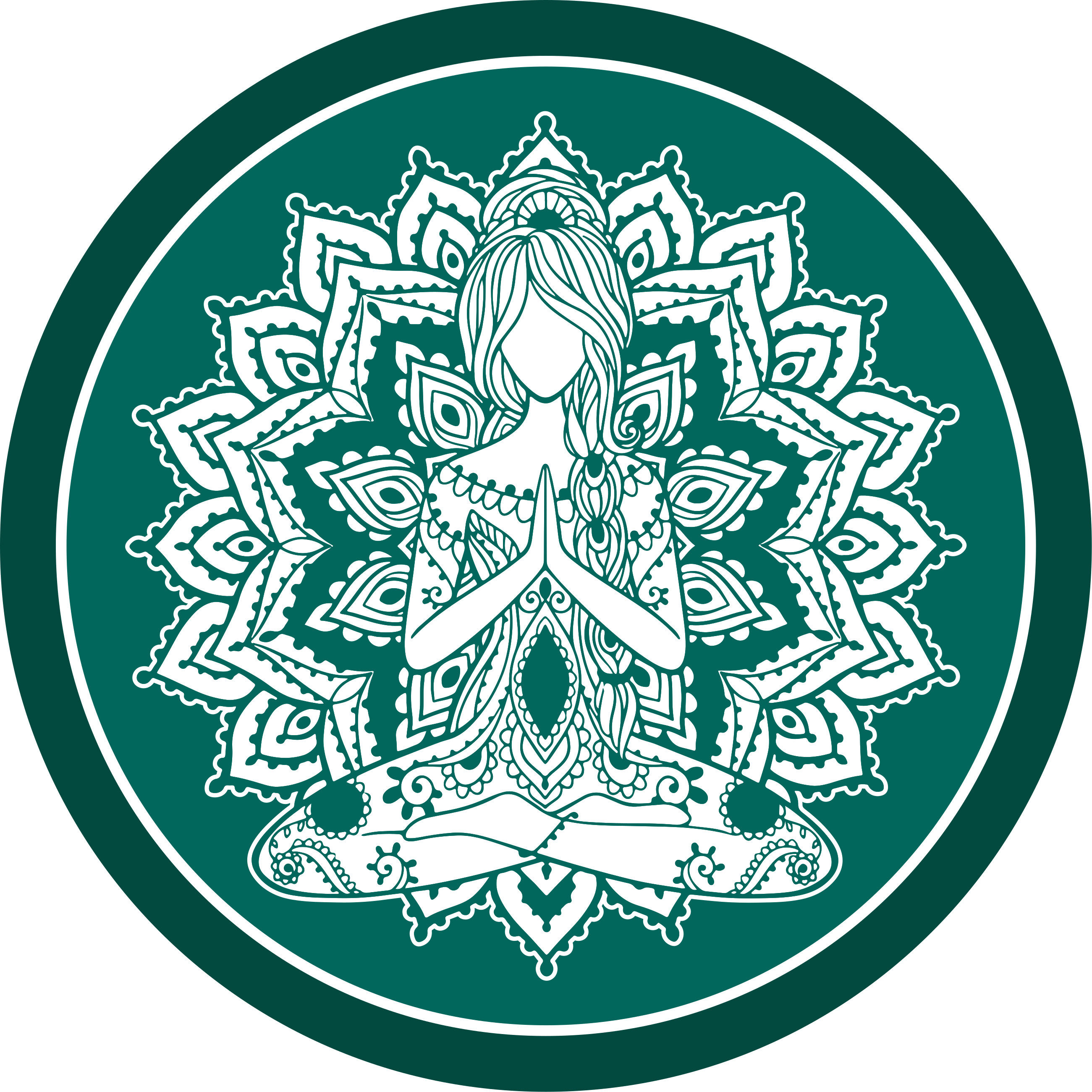 Meditatiivinen vihreä taide mandala vinyylimatto - Tenstickers