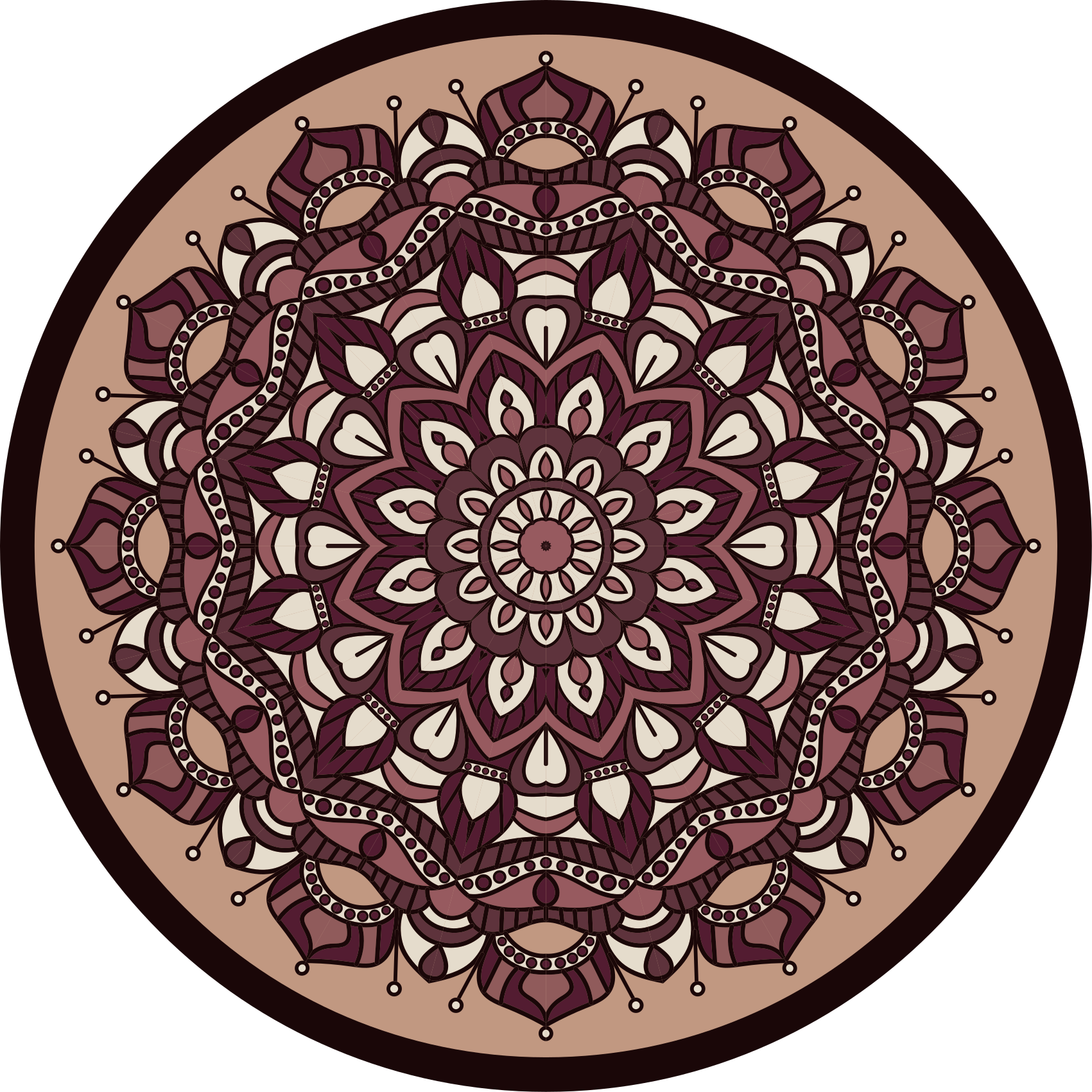 Maan värit yksityiskohtainen mandala vinyylimatto mandala - Tenstickers