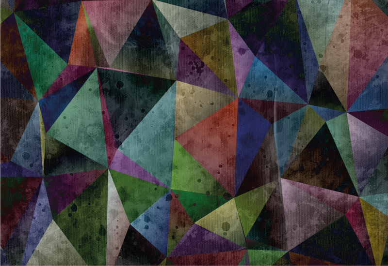 Värikäs kolmio mosaiikki geometrinen vinyylimatto - Tenstickers