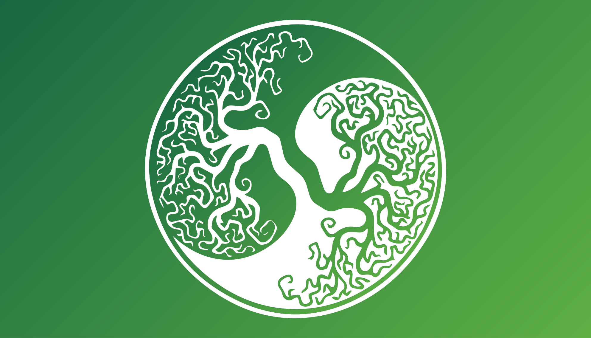 Puun siluetti ympyrä luonto vinyylimatto - Tenstickers