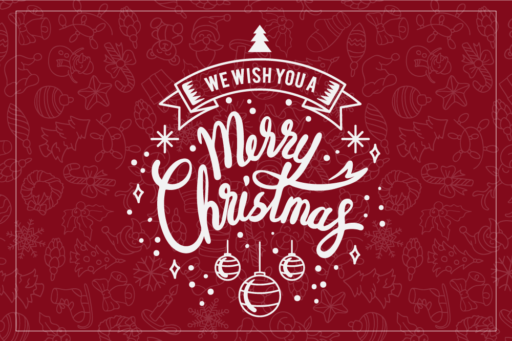 Iloisia lomatervehdyksiä jouluinen vinyylimatto - Tenstickers