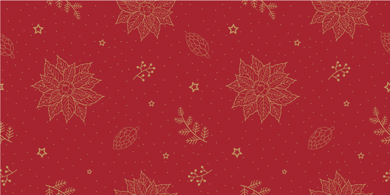 Kuvio vintage kukkia jouluinen vinyylimatto - Tenstickers