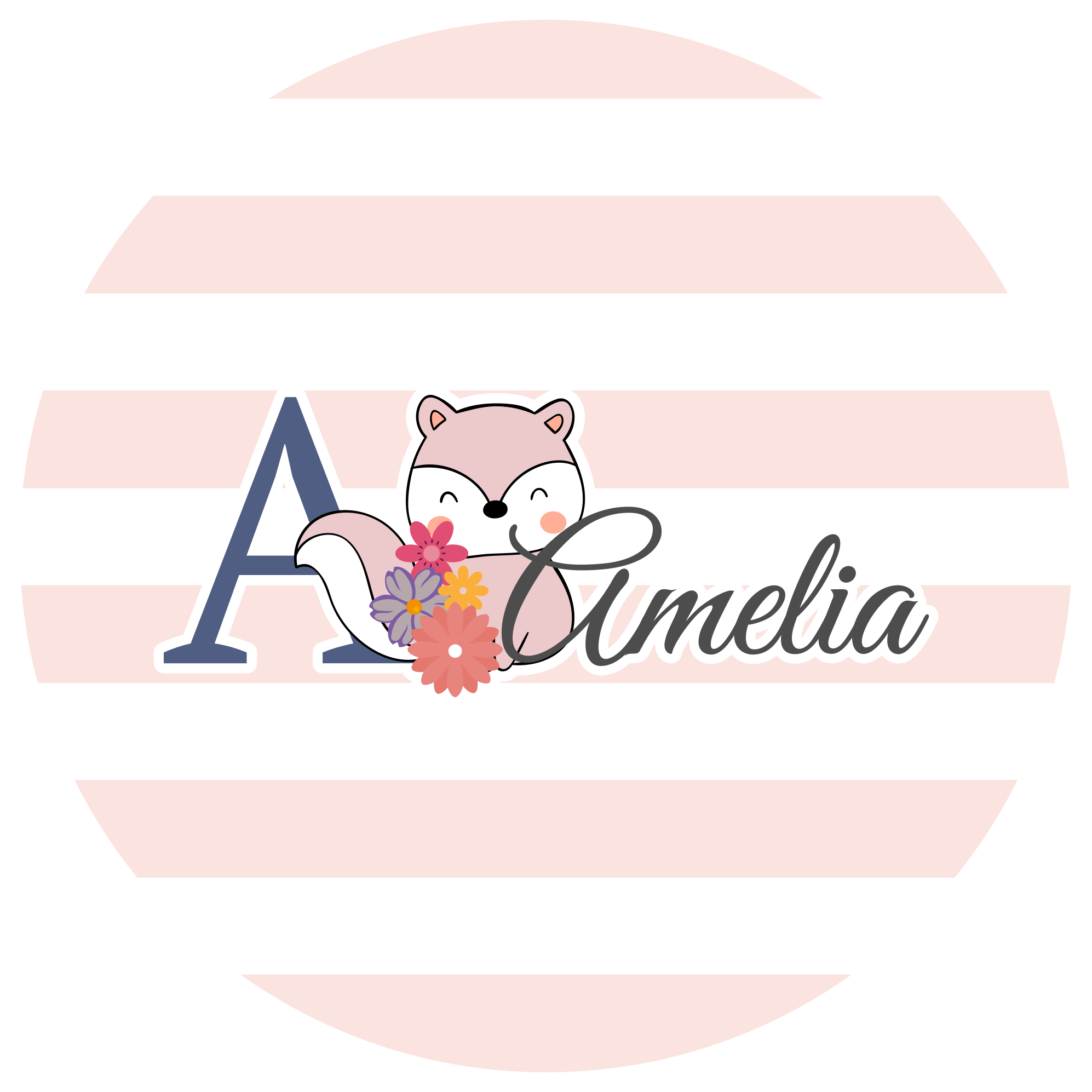 Muokattavissa oleva kettu-muotoilu nimi vinyylimatto - Tenstickers