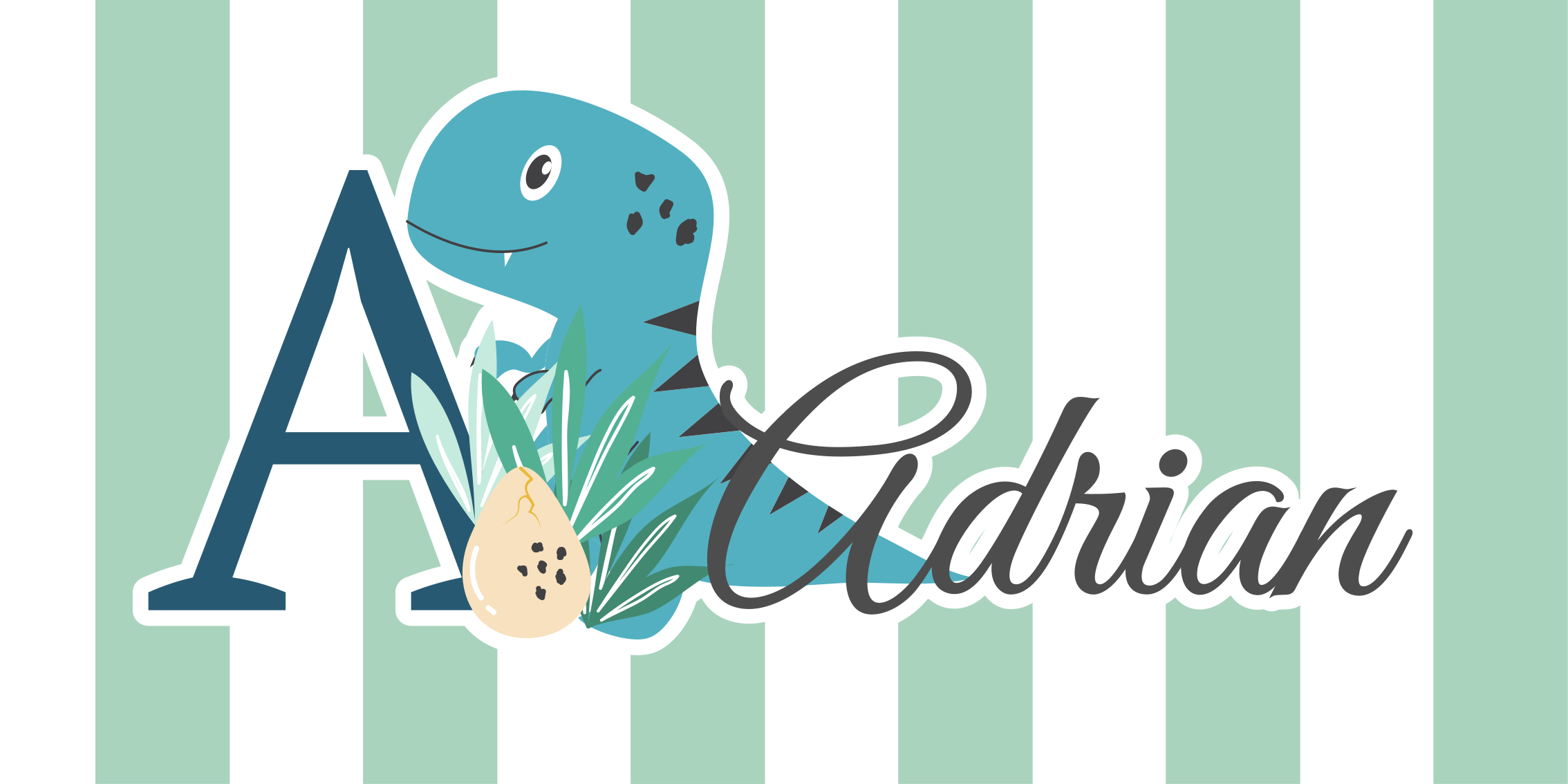 Vauvan huoneen vinyylimatto rex ja alkuperäinen nimi - Tenstickers