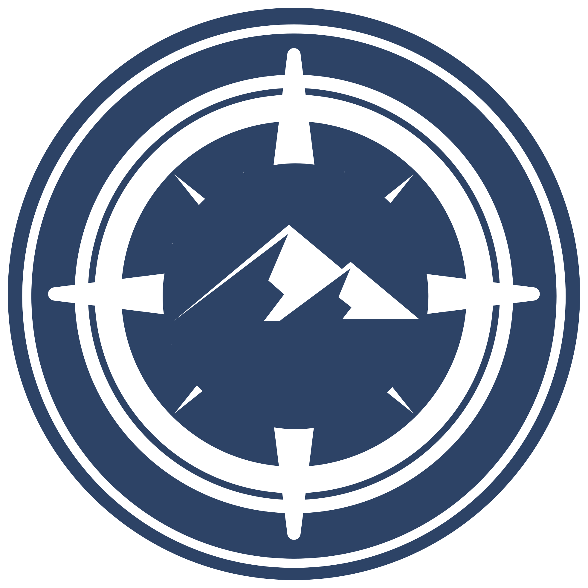 Kompassi vuori suunnittelu pyöreä vinyylimatto - Tenstickers