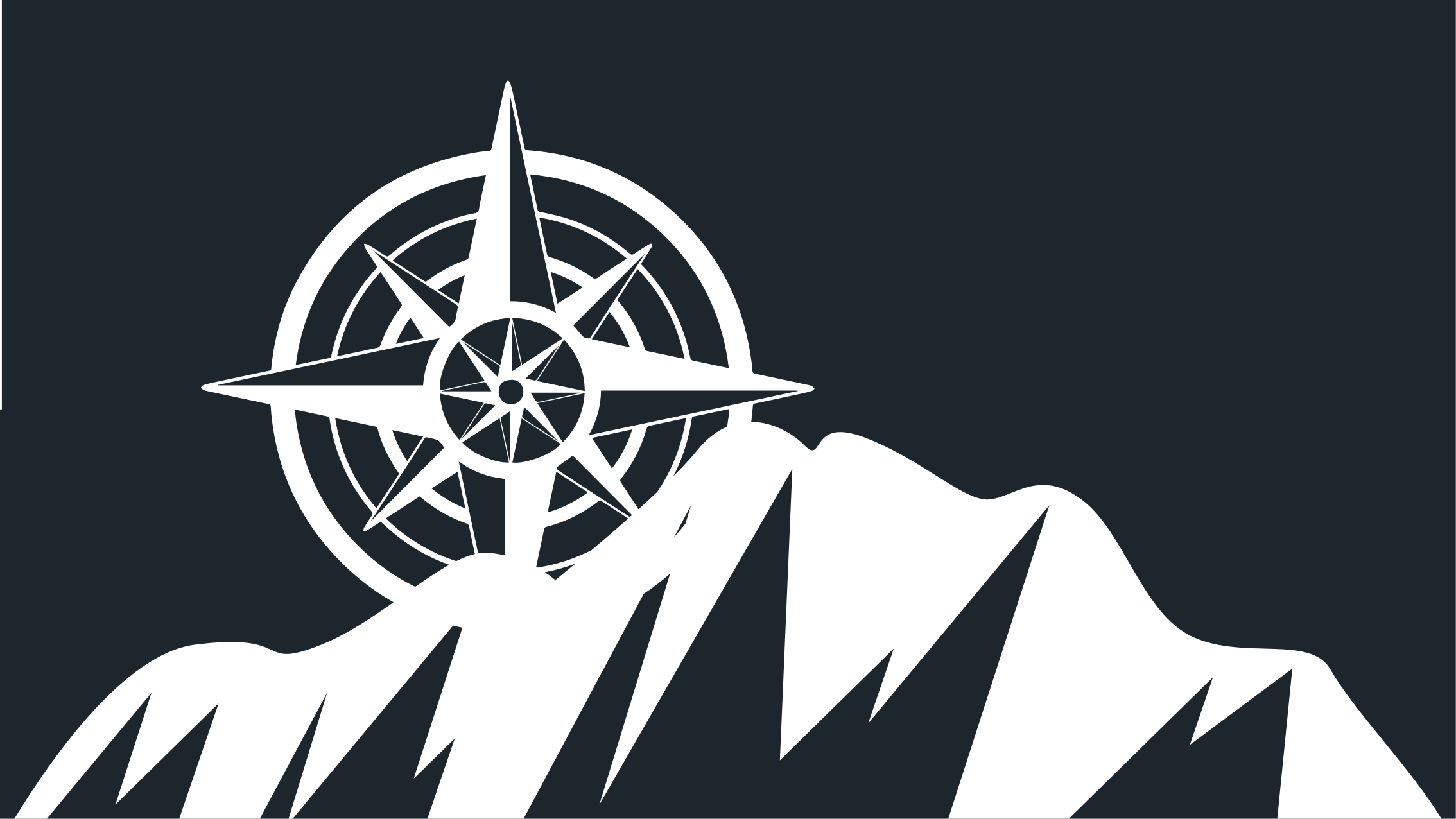 Kompassi vuori taideteos moderni vinyylimatto - Tenstickers