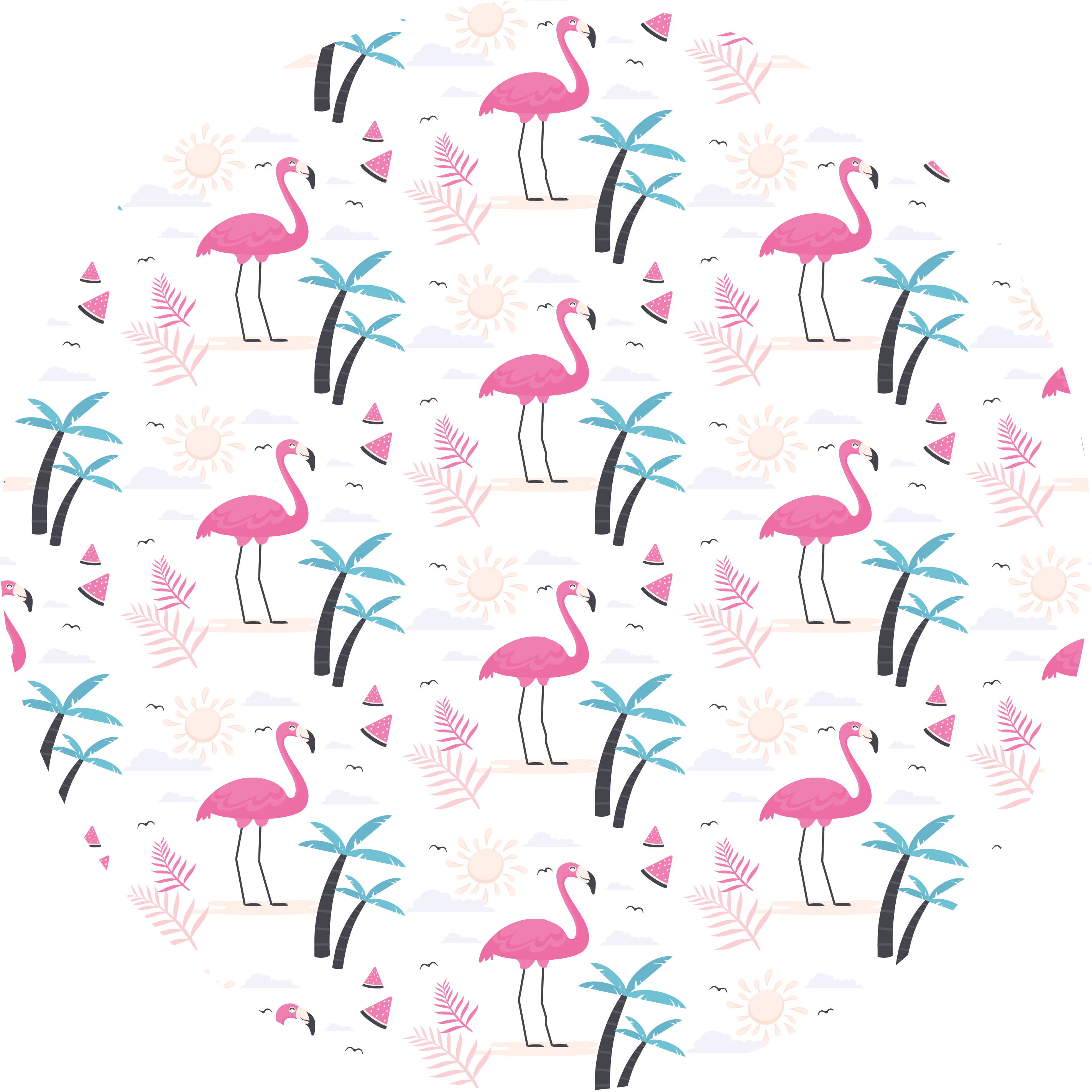 Flamingo trooppinen kohtaus teinin vinyylimatto - Tenstickers
