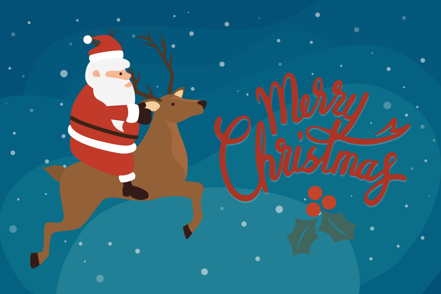 Joulupukki ratsastaa porolla jouluinen vinyylimatto - Tenstickers