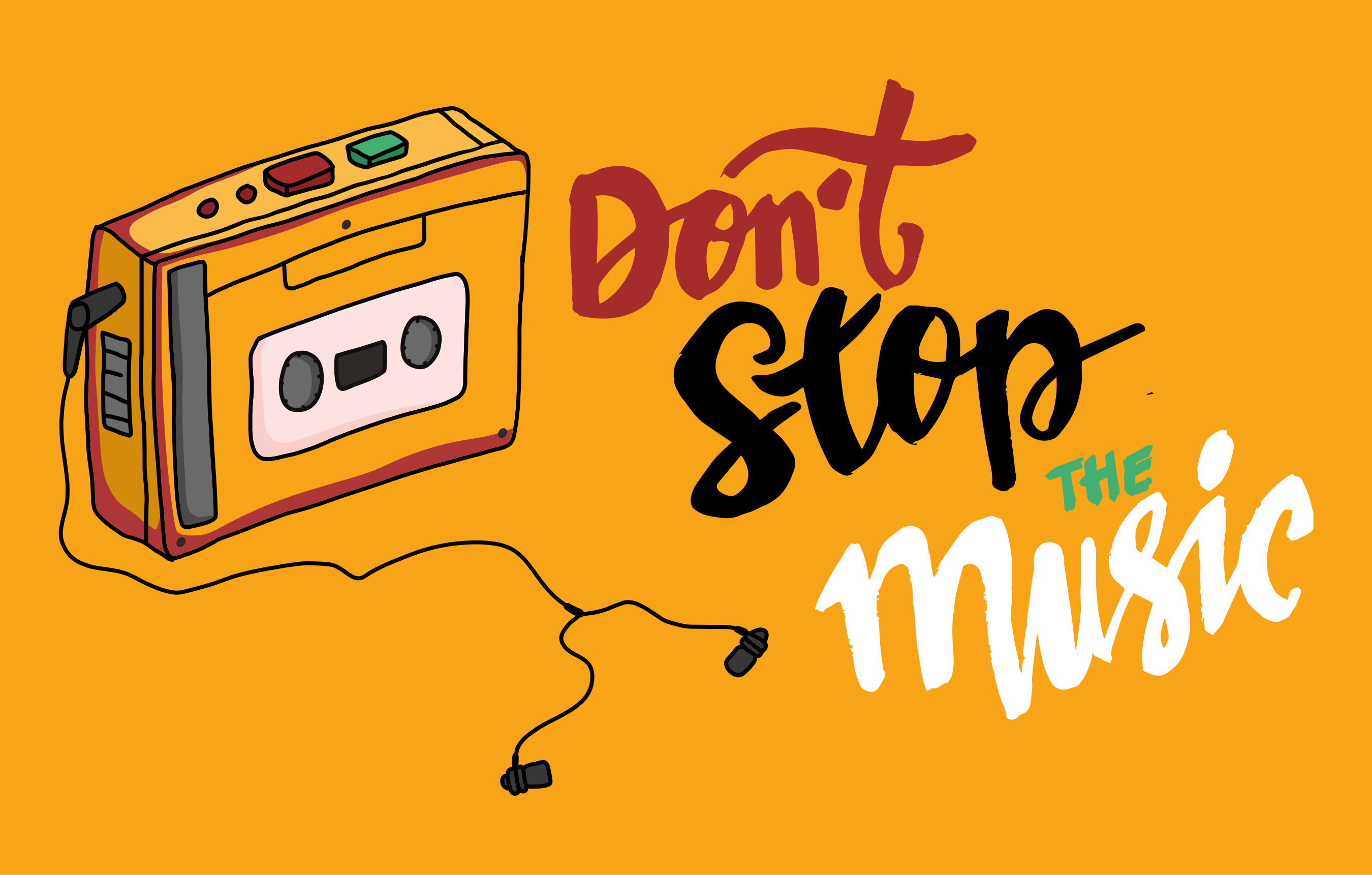 Retro walkman -kasettikuva vinyylimatto retro - Tenstickers