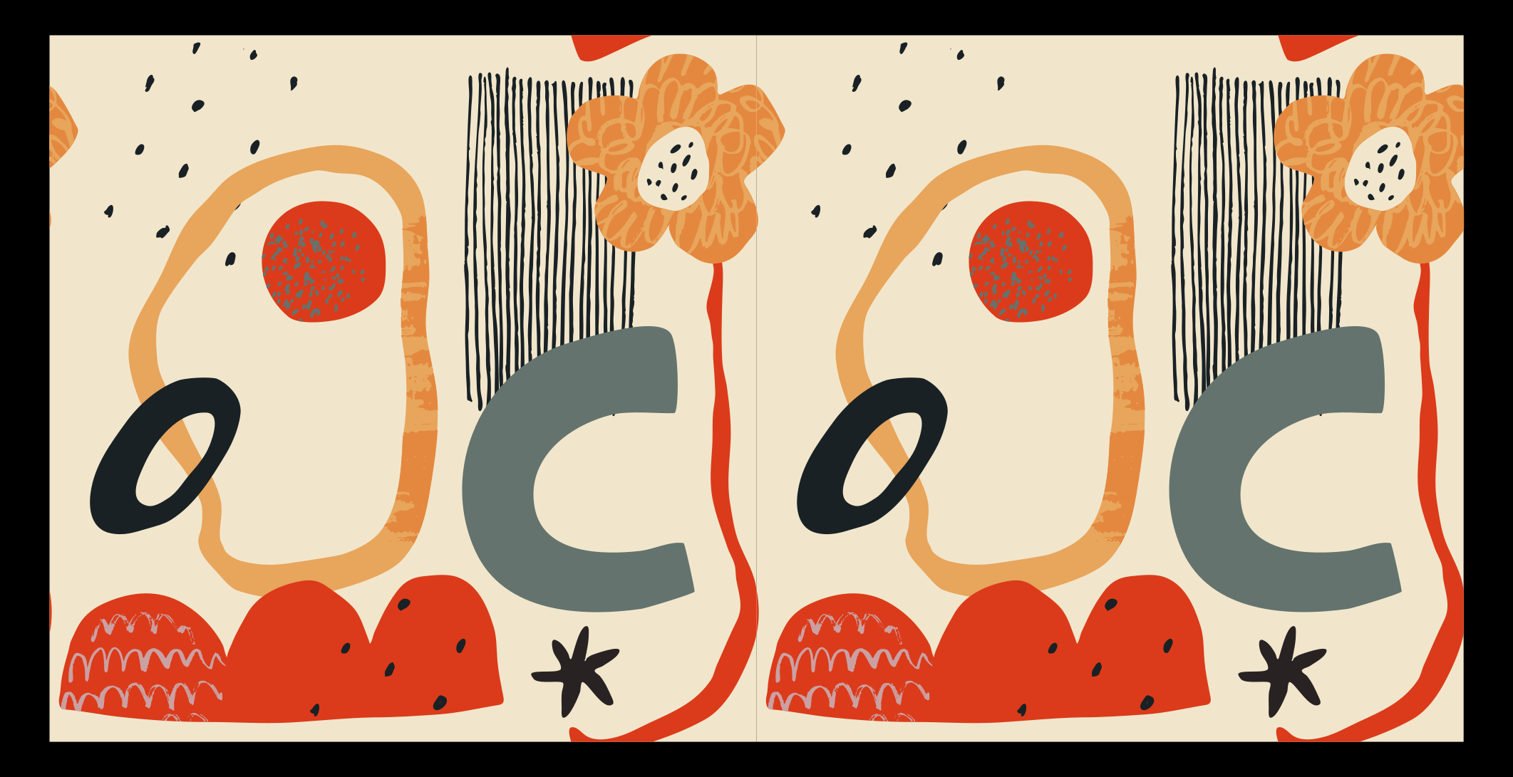 Rohkeita kukkaelementtejä moderni vinyylimatto - Tenstickers