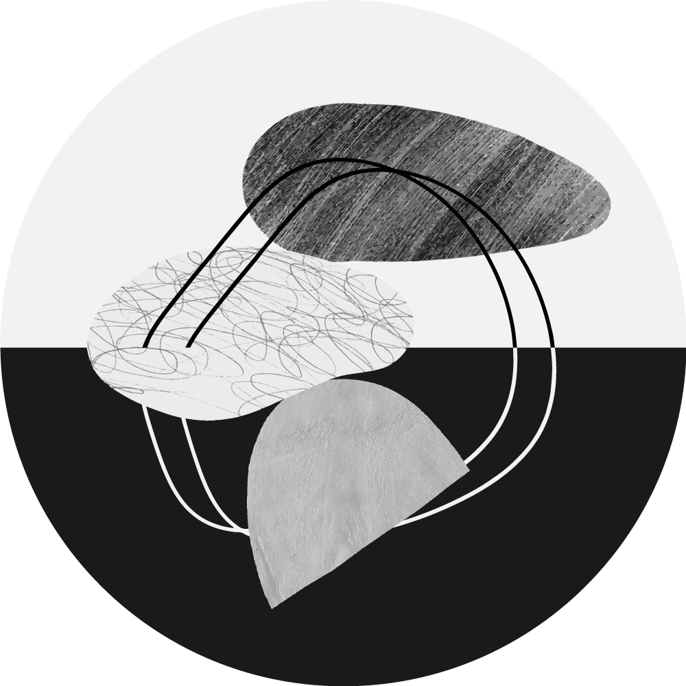 Abstrakti muoto taideteos minimalistinen vinyylimatto - Tenstickers