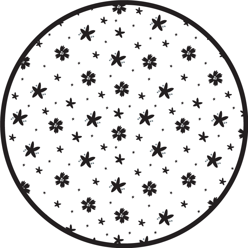 Kukkakuvioinen tähtimatto vinyyliin - Tenstickers