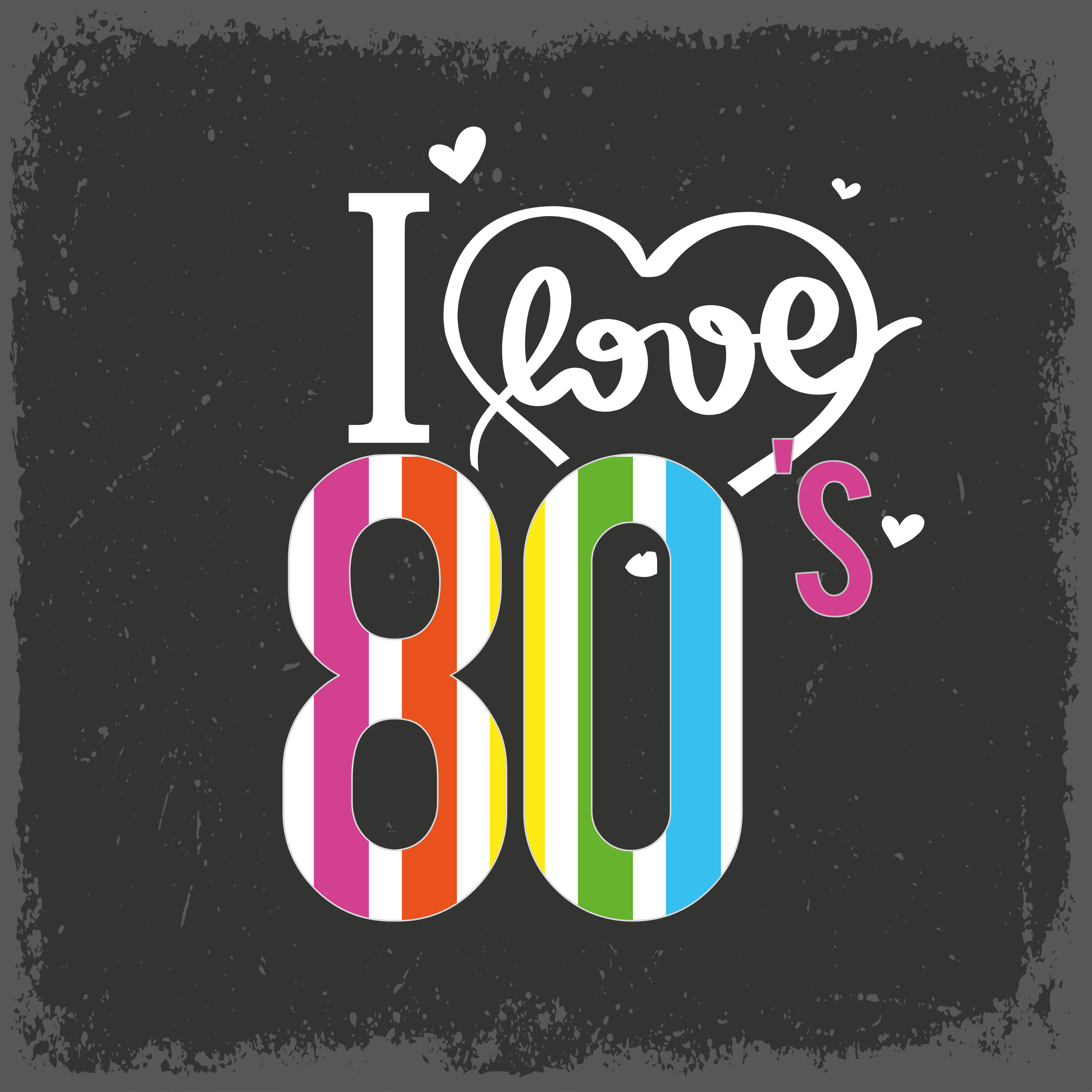 Retro 80-luvun rakkaus mosaiikki vinyylimatto - Tenstickers