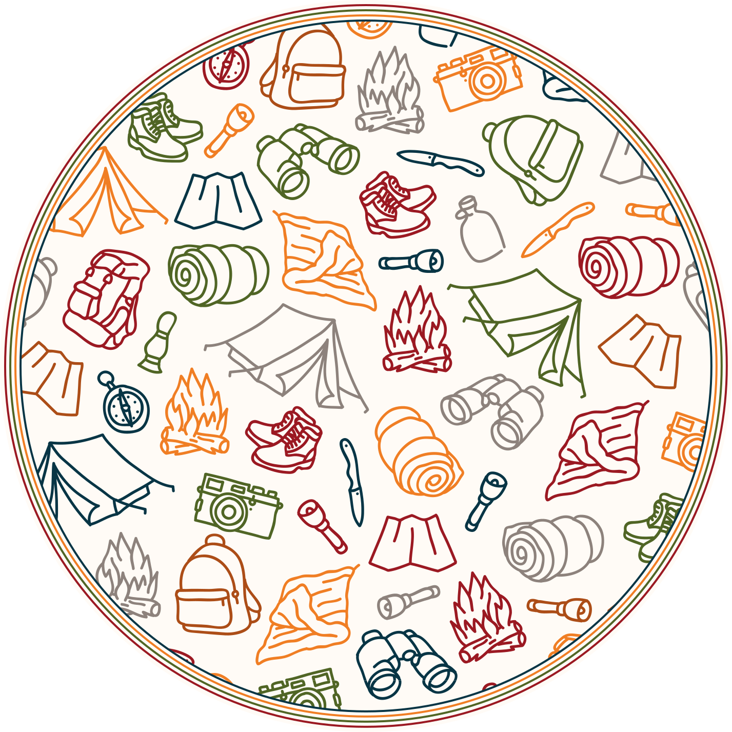 Seikkailuvarustekuvakkeet vinyylimatto - Tenstickers