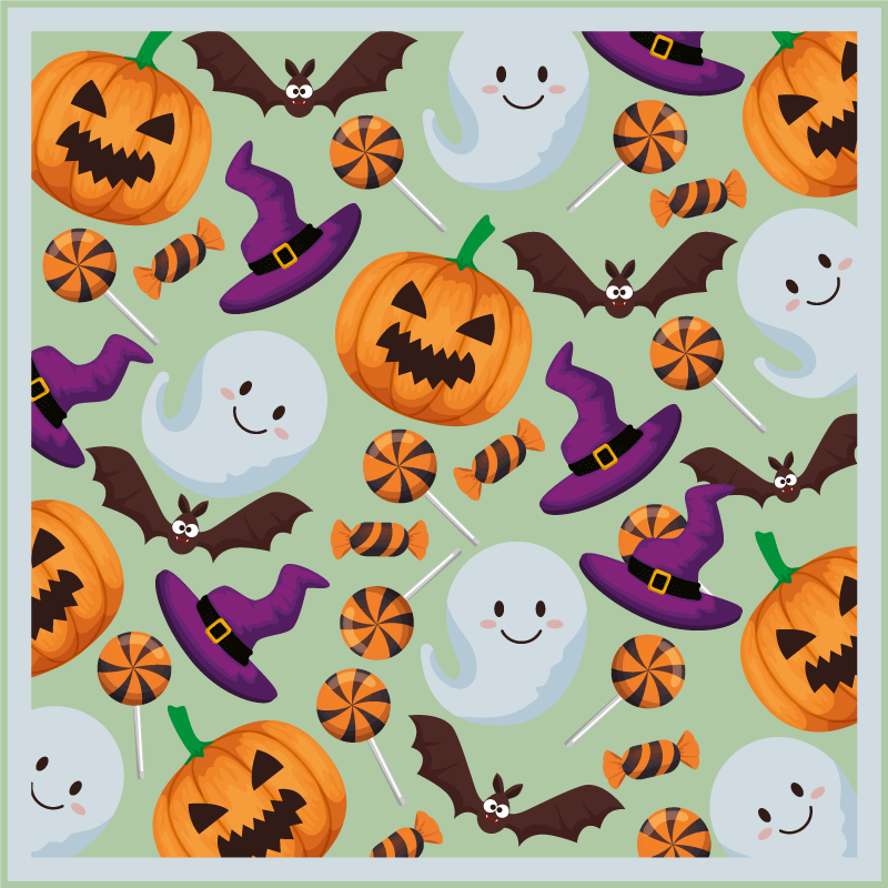 Halloweenin iloiset tunnelmat vinyylimatto - Tenstickers