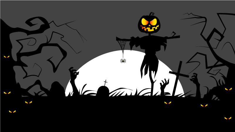 Aavemainen hautausmaa Halloween vinyylimatto - Tenstickers