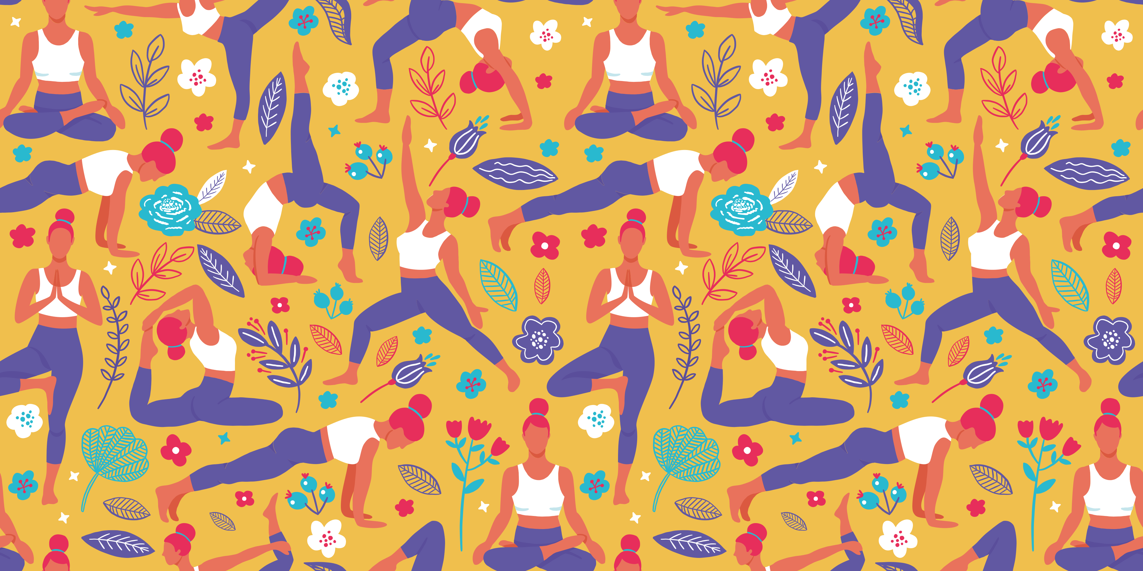 Eloisia jooga-aiheita teinin vinyylimatto - Tenstickers