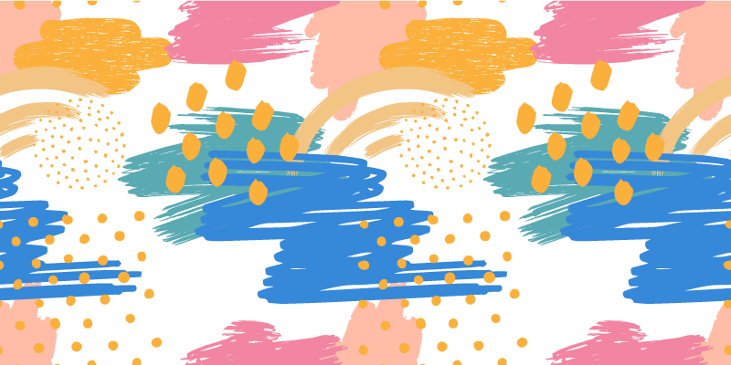 Värikkäitä siveltimenvetoja moderni vinyylimatto - Tenstickers