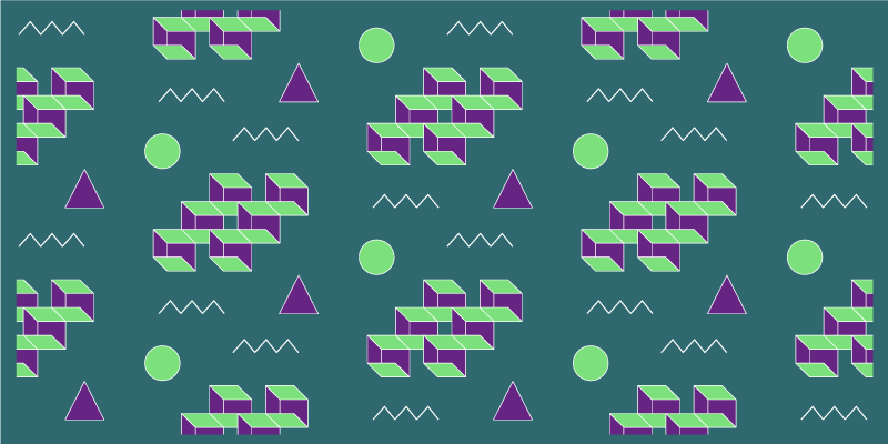 Värikkäitä lohkomuotoja vintage vinyylimatto - Tenstickers