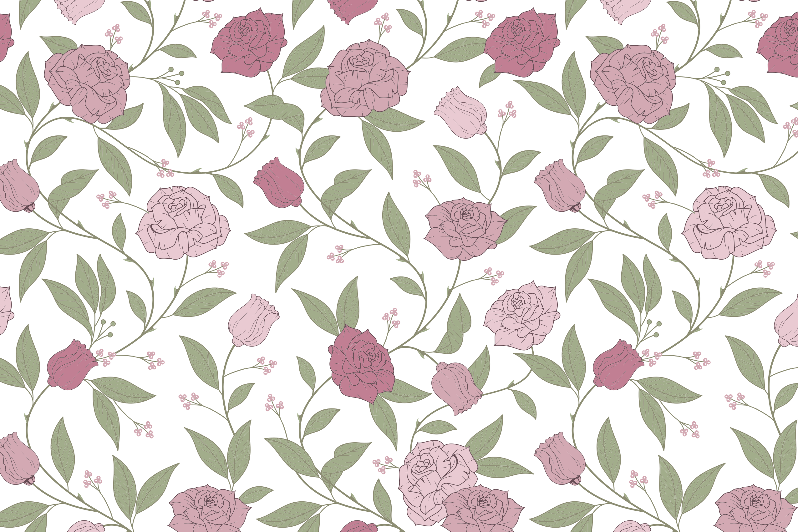 Elegantti puutarhakuvio kukka vinyylimatto - Tenstickers