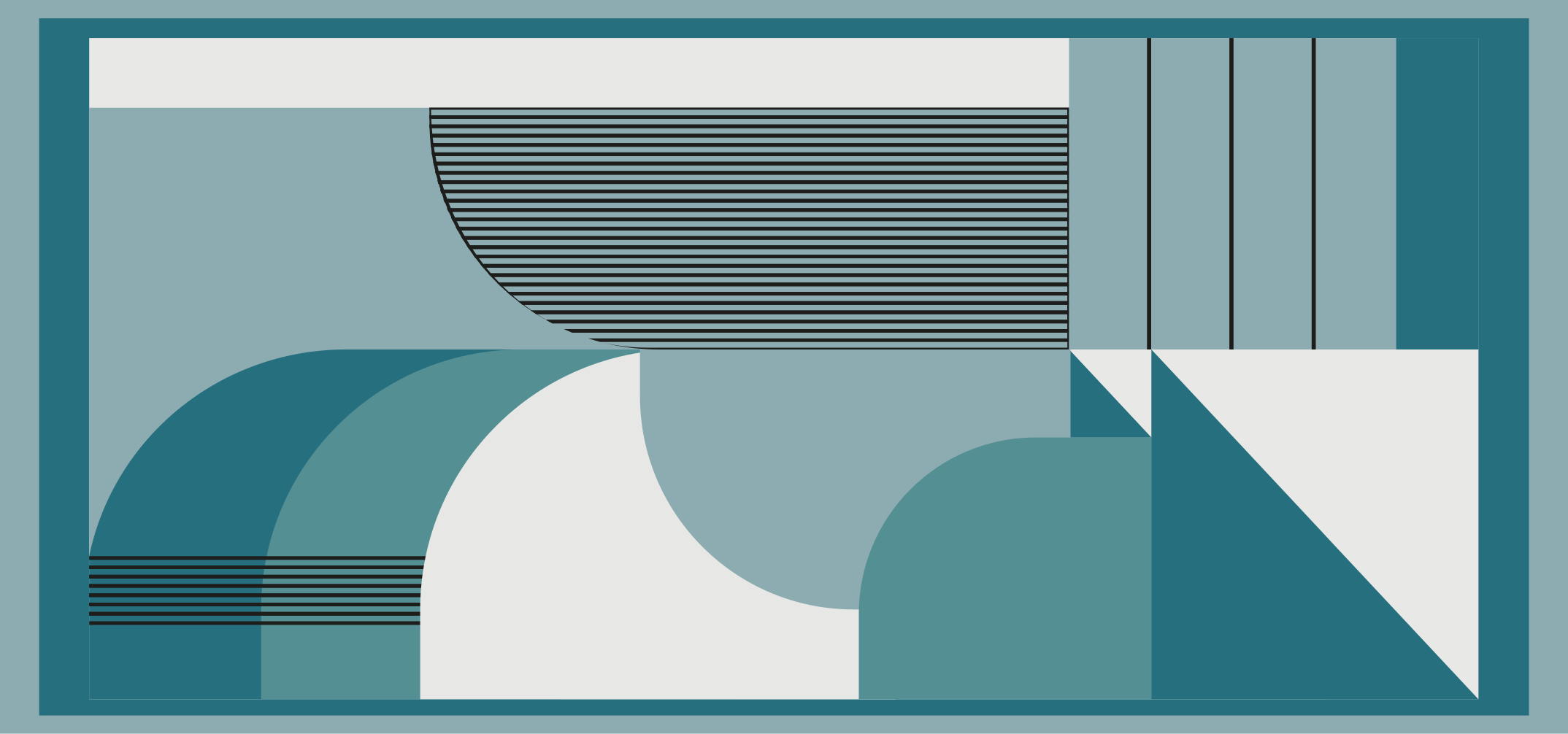 Siniset abstraktit geometriset muodot moderni vinyylimatto - Tenstickers