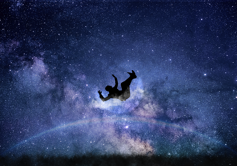 Putoaminen kosmoksen läpi tähti vinyylimatto - Tenstickers