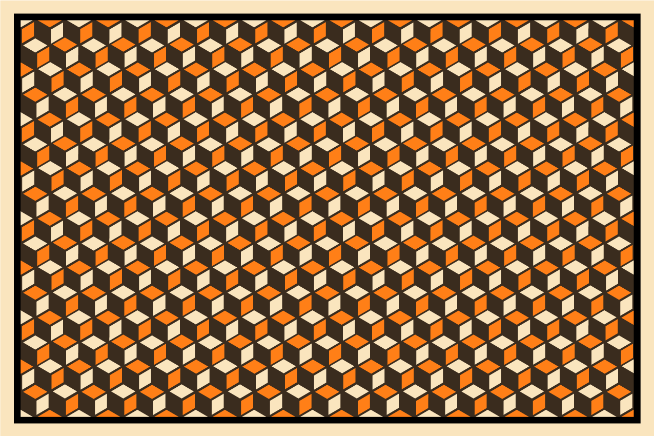 Eloisat kuusikulmaiset muodot geometrinen vinyylimatto - Tenstickers