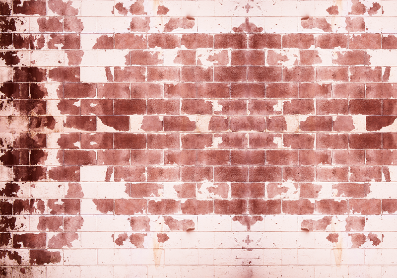 Punainen ja valkoinen tiili design vinyylimatto kivinen - Tenstickers