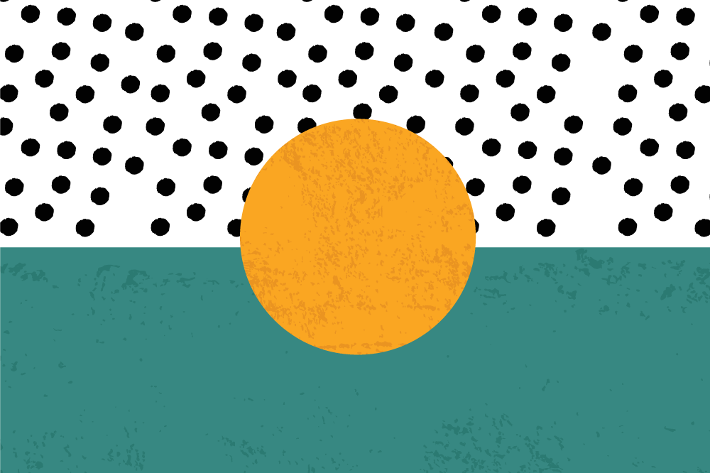 Ympyrä ja pisteet minimalistinen vinyylimatto - Tenstickers