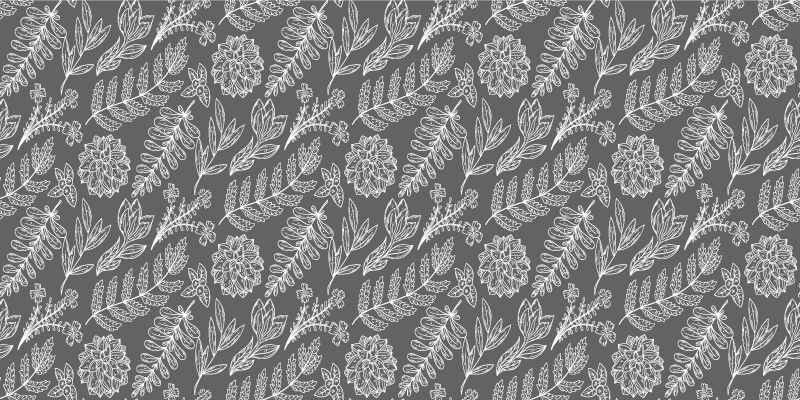 Kukkainen lehtikuvio kukka vinyylimatto - Tenstickers