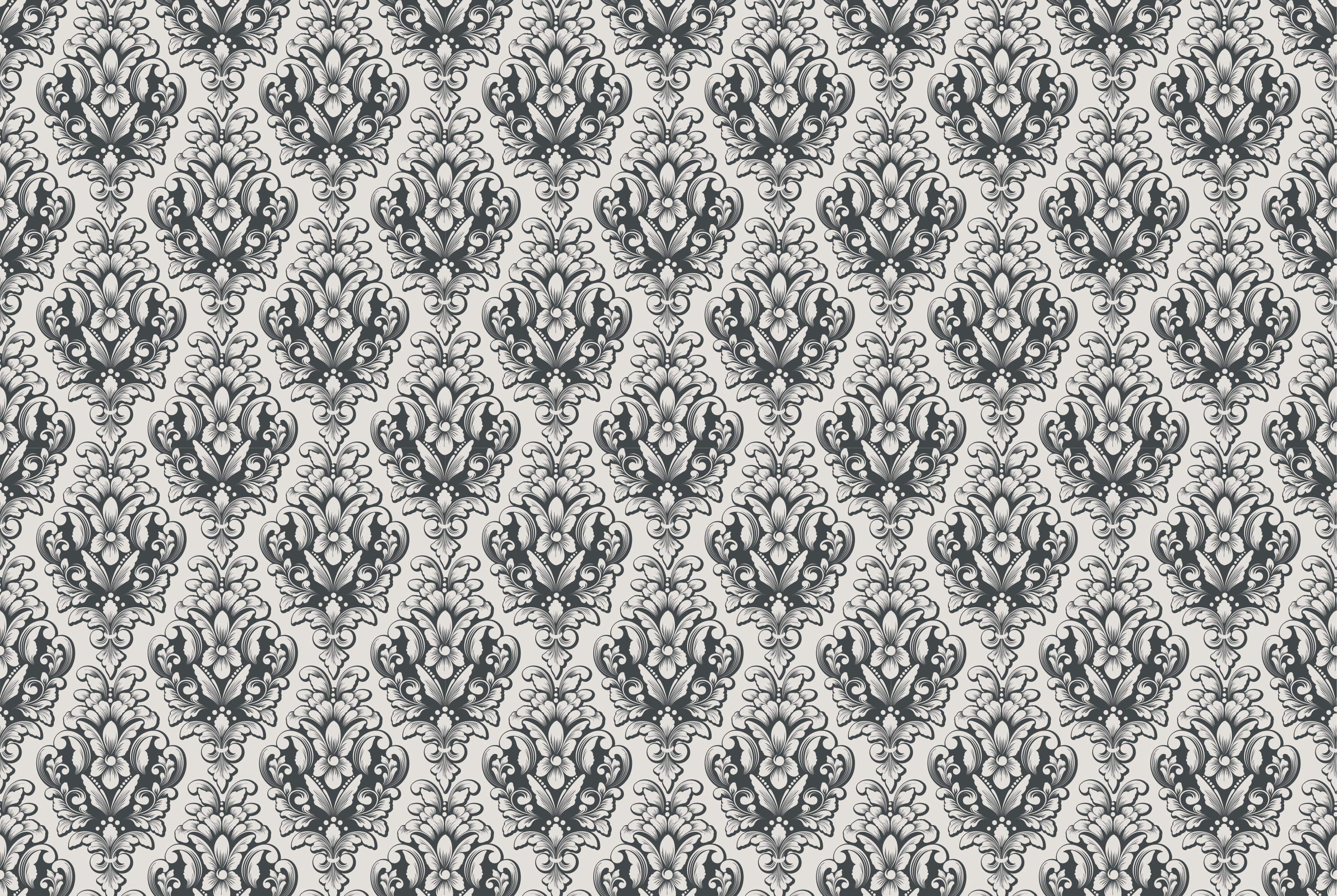 Barokki laatta kuvio vinyylimatto retro - Tenstickers