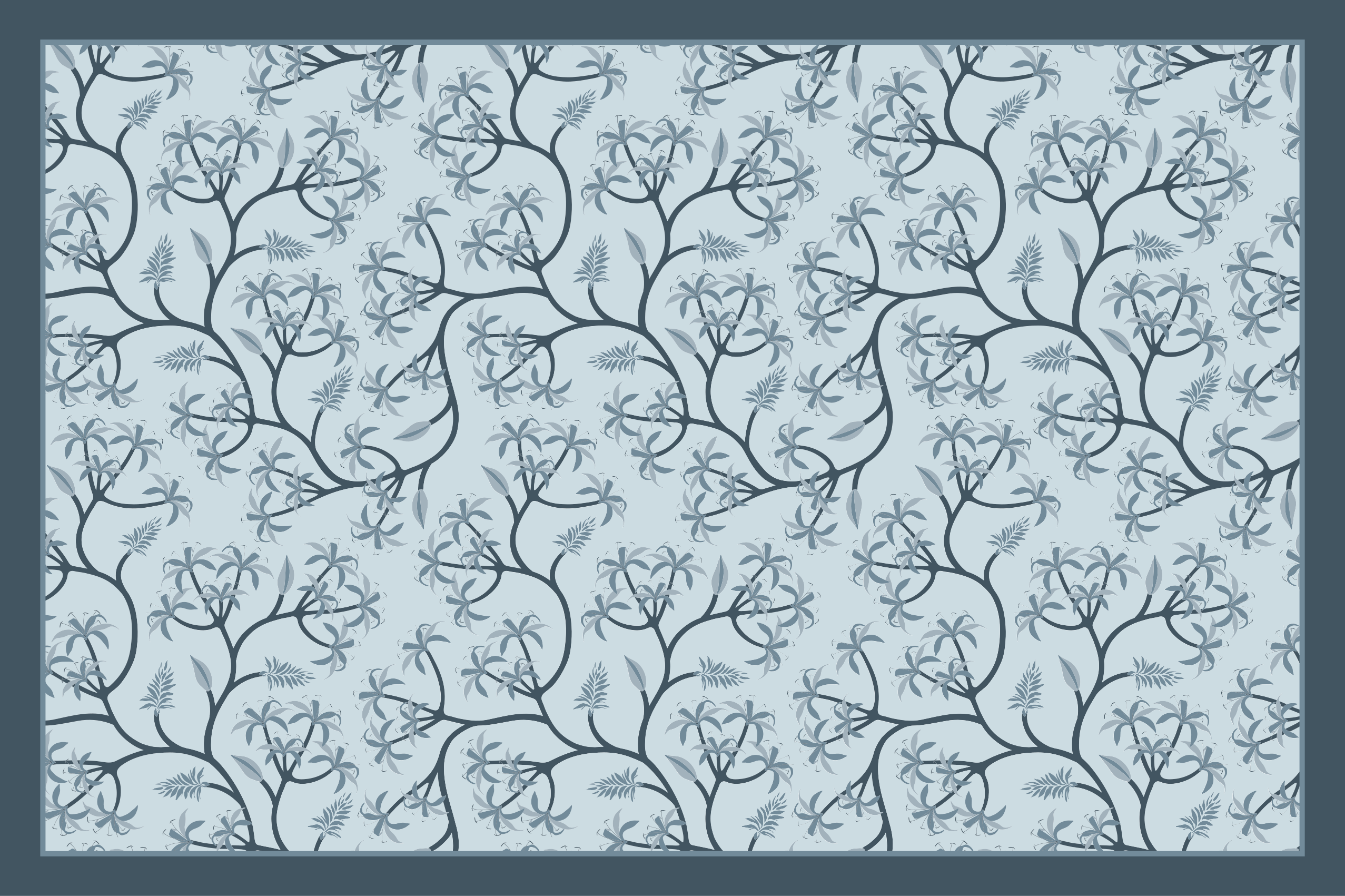 Kasvitieteellinen siluettikuvio kukka vinyylimatto - Tenstickers