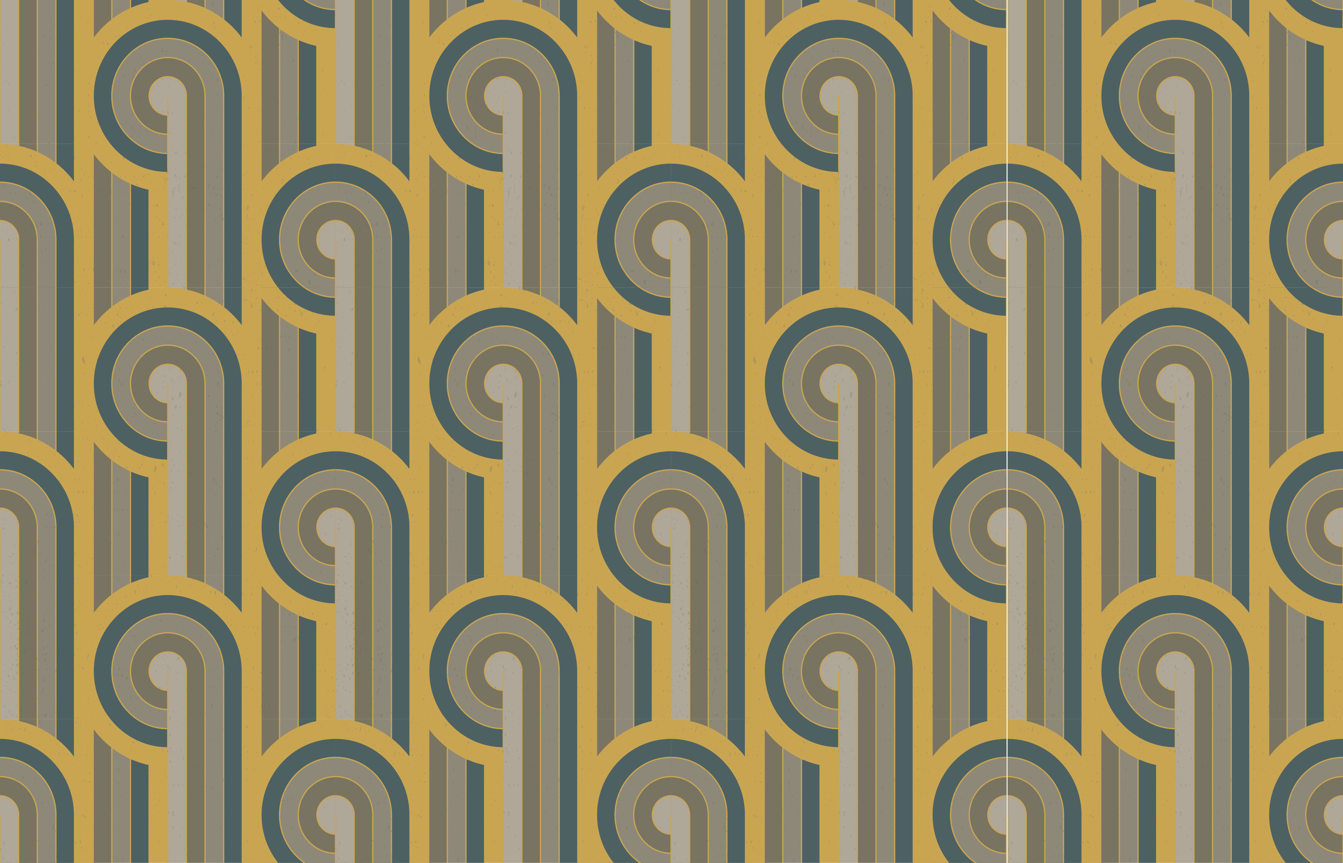 Geometrisen kuvion eleganssia vinyylimatto retro - Tenstickers