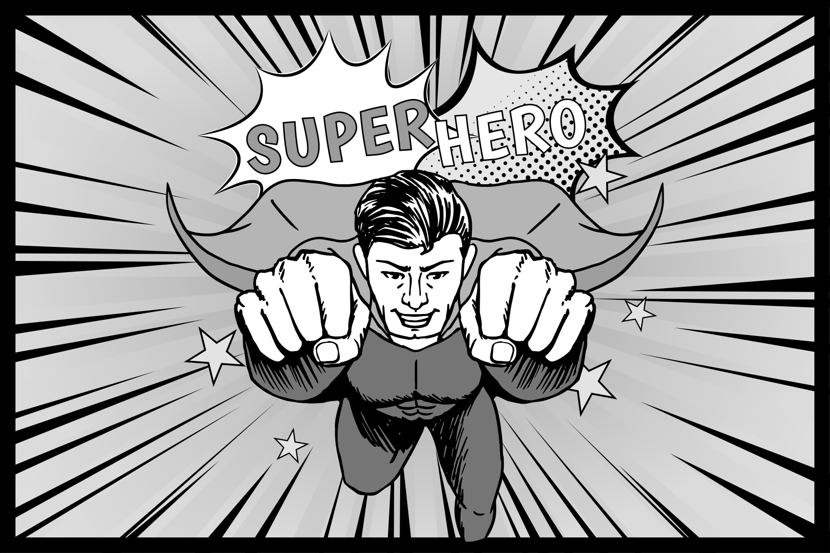 Dynaaminen supersankarigrafiikka lastenhuone vinyylimatto - Tenstickers