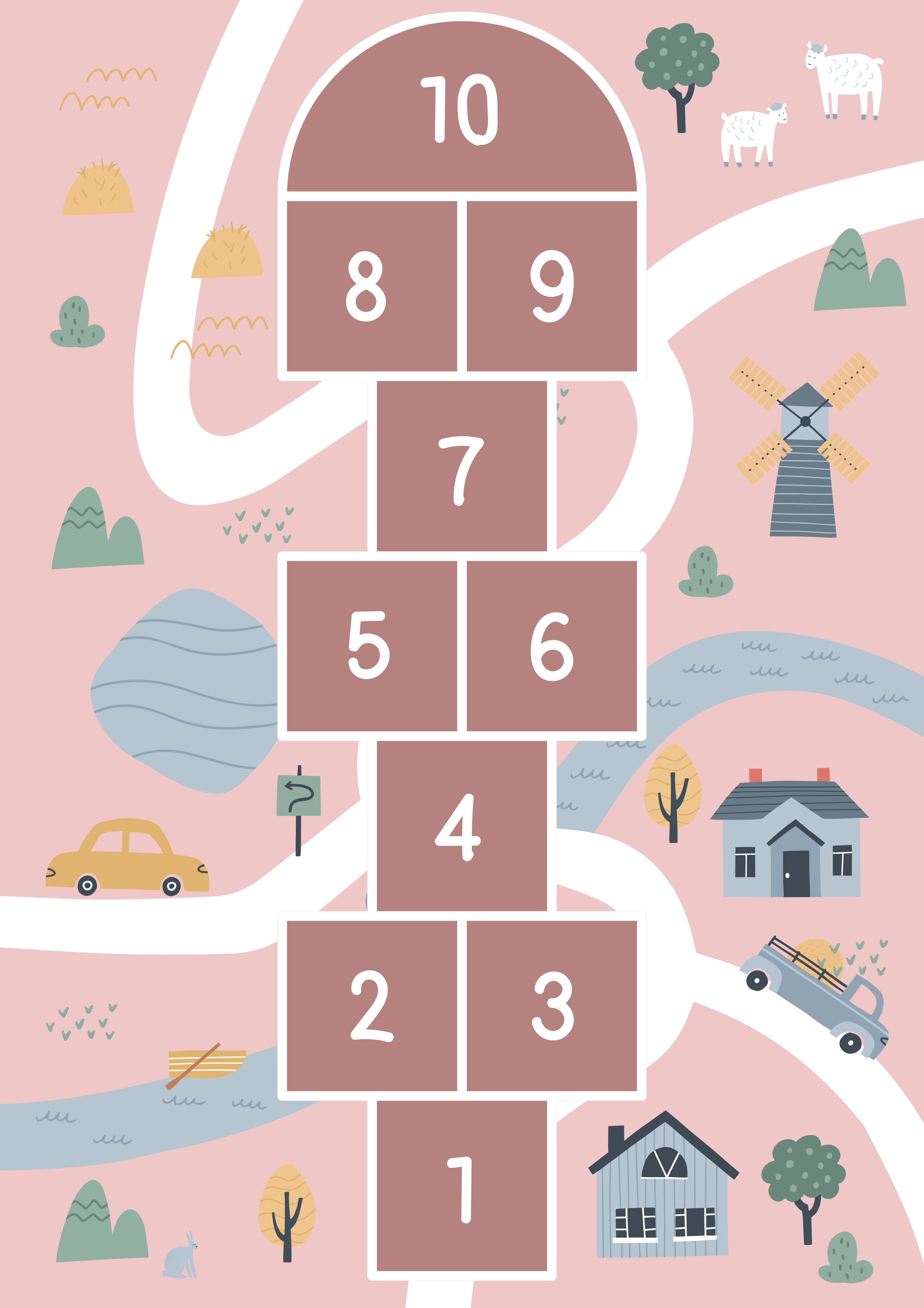 Lasten leikkisä humppari peli vinyylimatto - Tenstickers